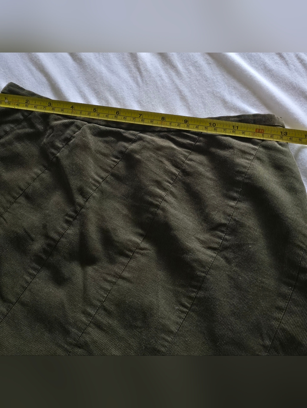 Lois Crayon Skirt Midi Olive Fit&Flare Pinwheel Corduroy Line Cottagecore Boho M - Picture 10 of 12